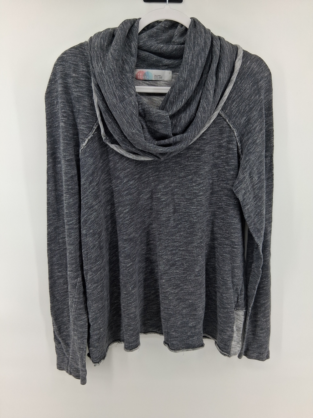 Free People Heathered Charcoal Gray Cowl Neck Swim Coverup